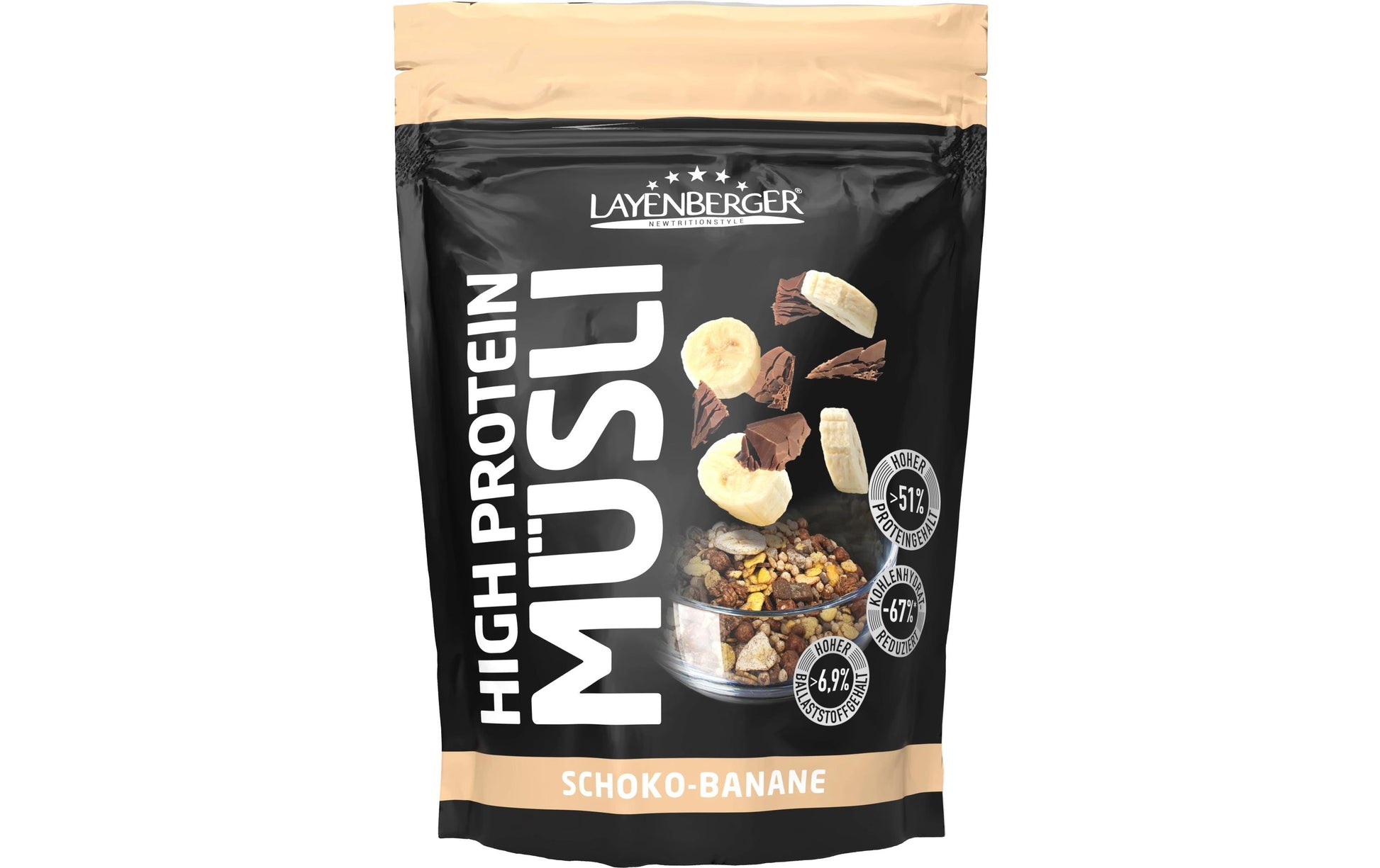 Layenberger Nutrition Group Layenberger 3K Protein-Müsli – Schokolade & Banane – 390 g