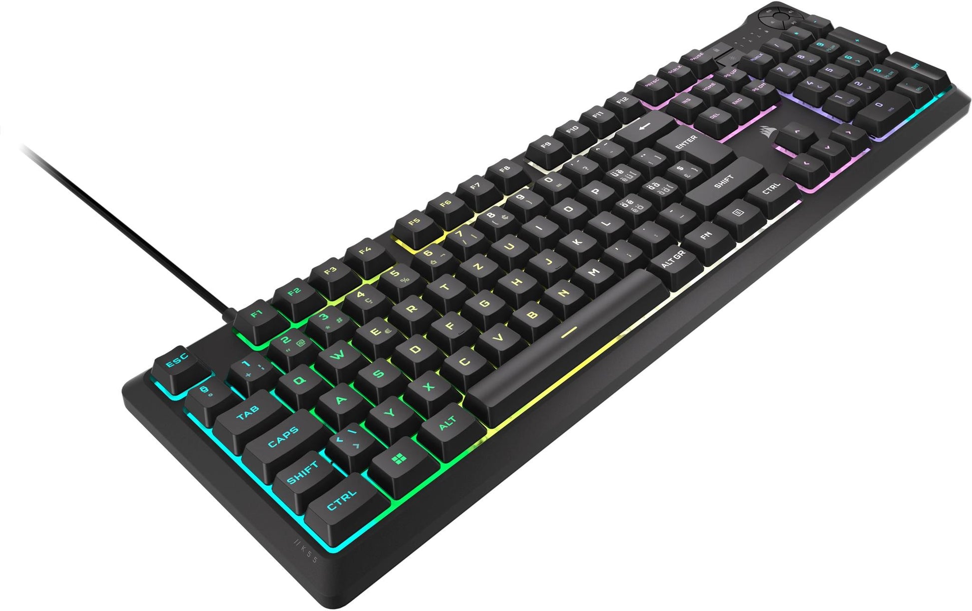 Corsair K55 CORE RGB – Gaming-Tastatur – Mechanisch, RGB – Kabelgebunden, USB-A – QWERTZ (CH) – Schwarz