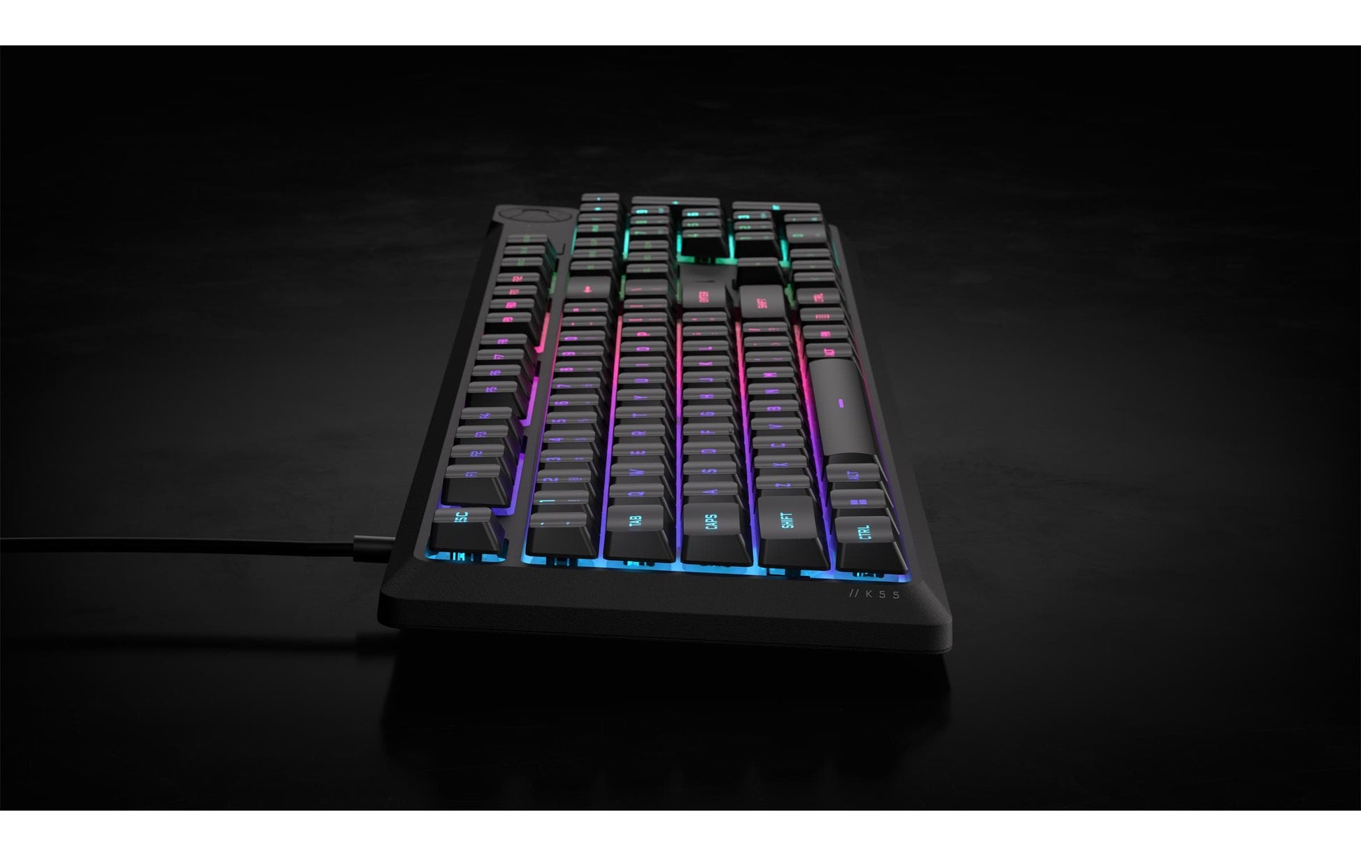 Corsair K55 CORE RGB – Gaming-Tastatur – Mechanisch, RGB – Kabelgebunden, USB-A – QWERTZ (CH) – Schwarz