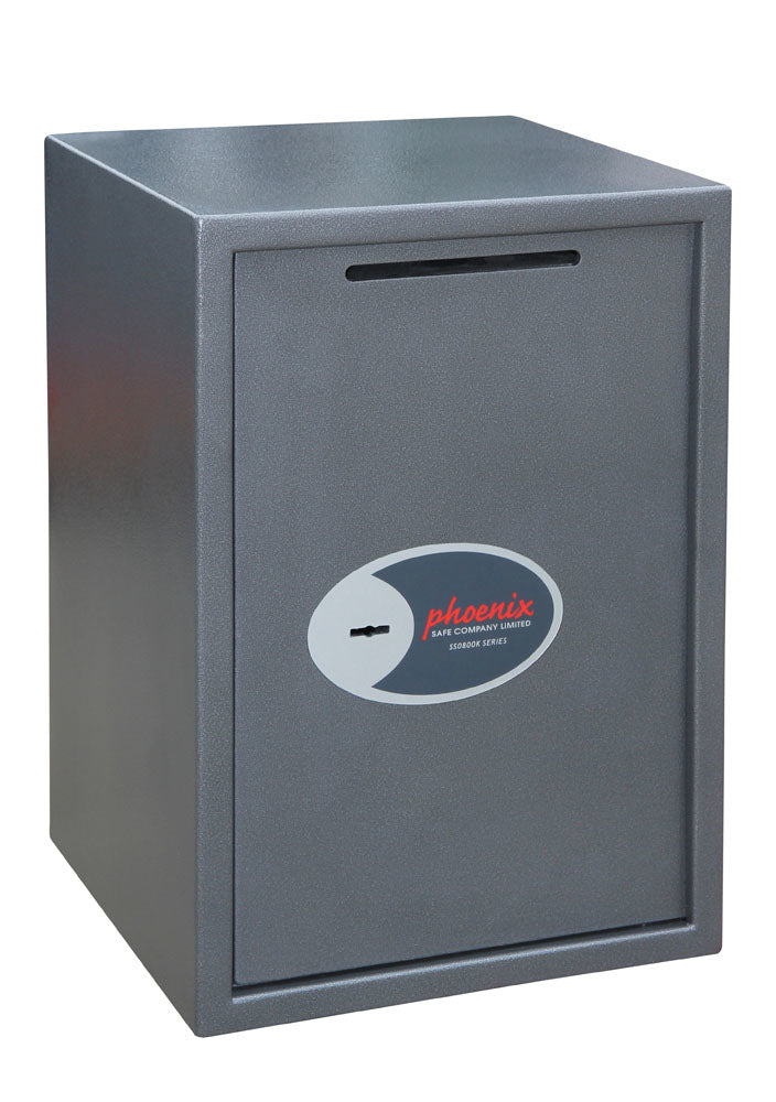 Phoenix Safe Co. Phoenix Einwurf-Tresor VELA HOME/OFFICE SS0804KD – Schlüsselschloss – 51 l – Boden-/Wandmontage – Graphitgrau