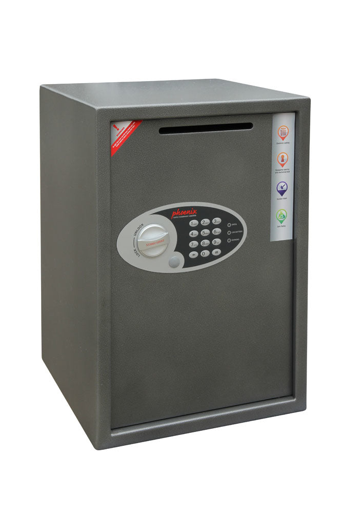 Phoenix Safe Co. Phoenix Möbeltresor VELA HOME / OFFICE SS0804ED – Elektronik + Schlüssel – 51 l – Graphitgrau