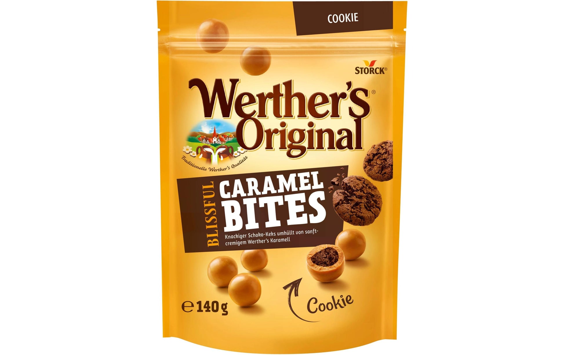 Storck Werther's Caramel Bites Cookie – Karamell-Konfekt – 140 g