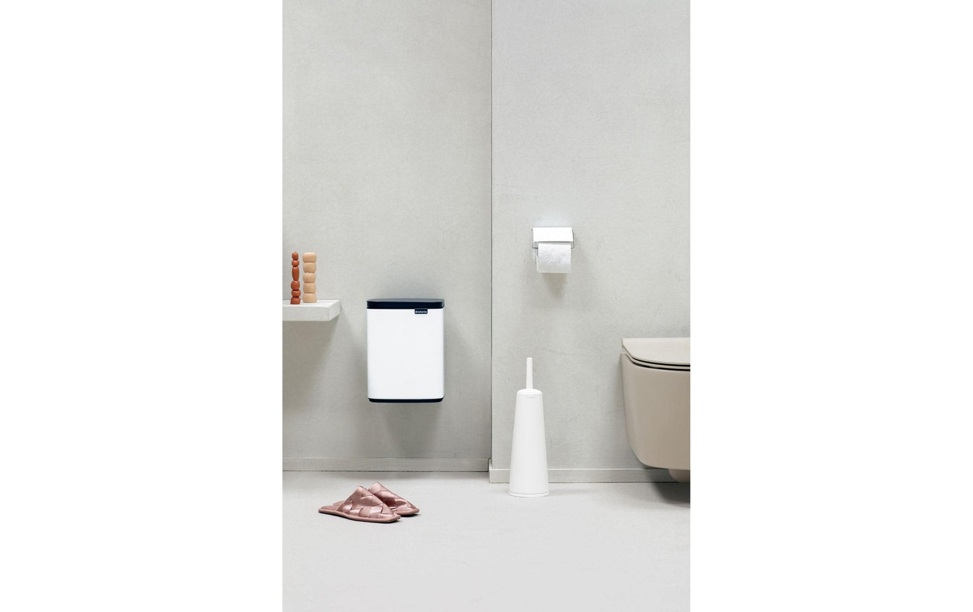 Brabantia Kosmetikeimer – 7 l – Stahl, rechteckig – Weiss – Soft-Close