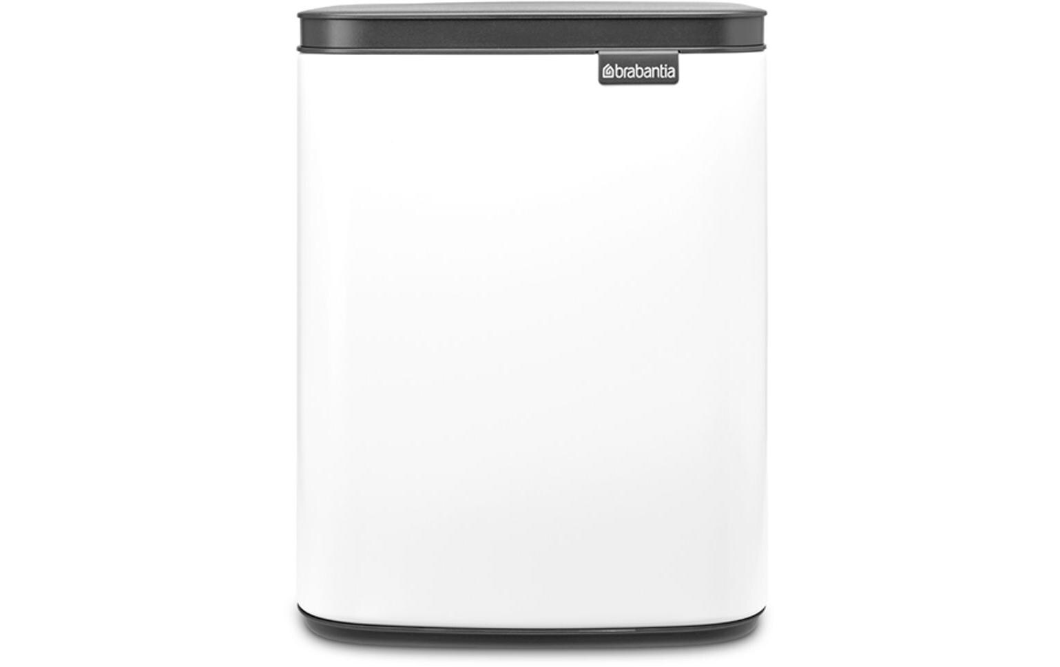 Brabantia Kosmetikeimer – 7 l – Stahl, rechteckig – Weiss – Soft-Close