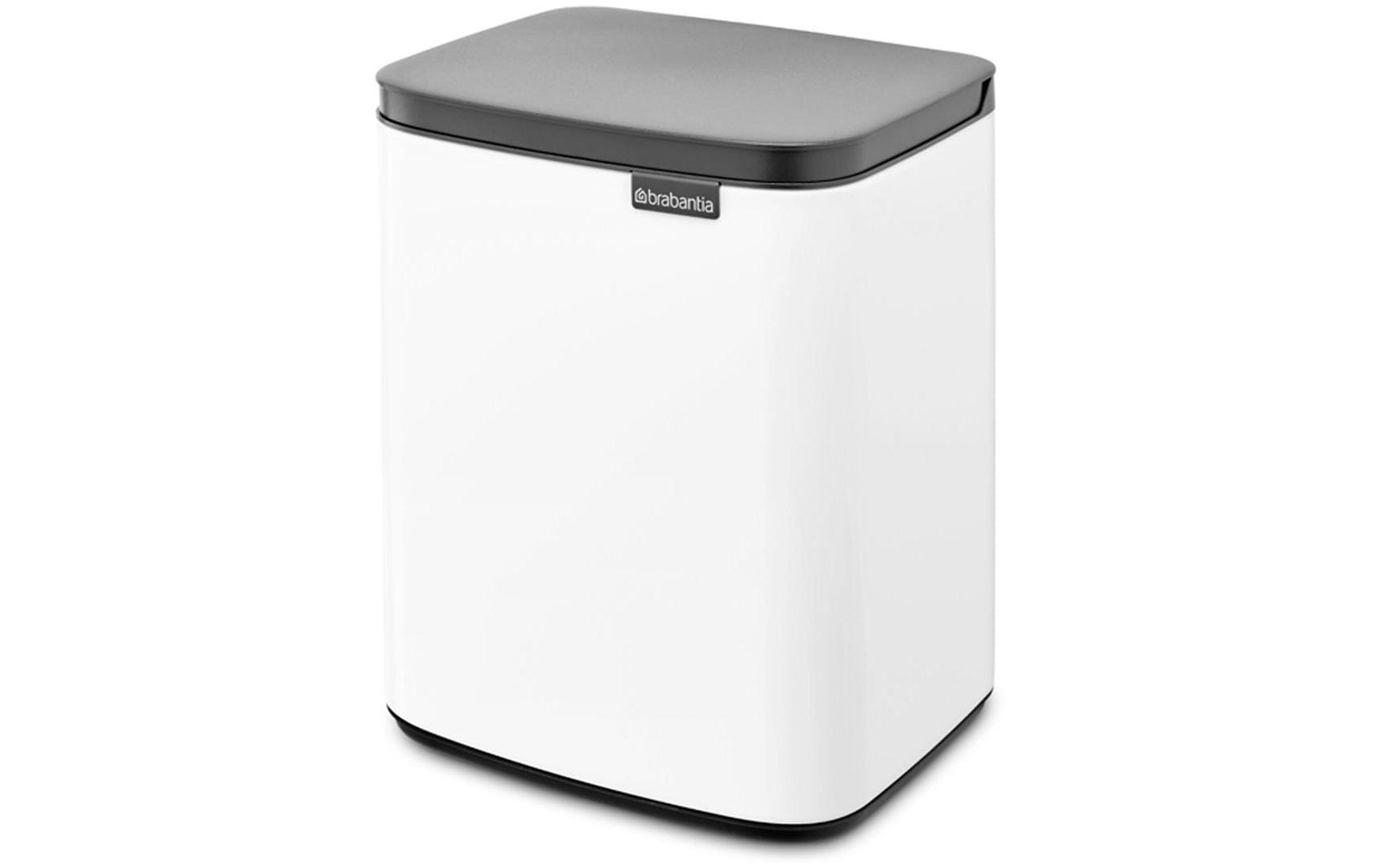 Brabantia Kosmetikeimer – 7 l – Stahl, rechteckig – Weiss – Soft-Close