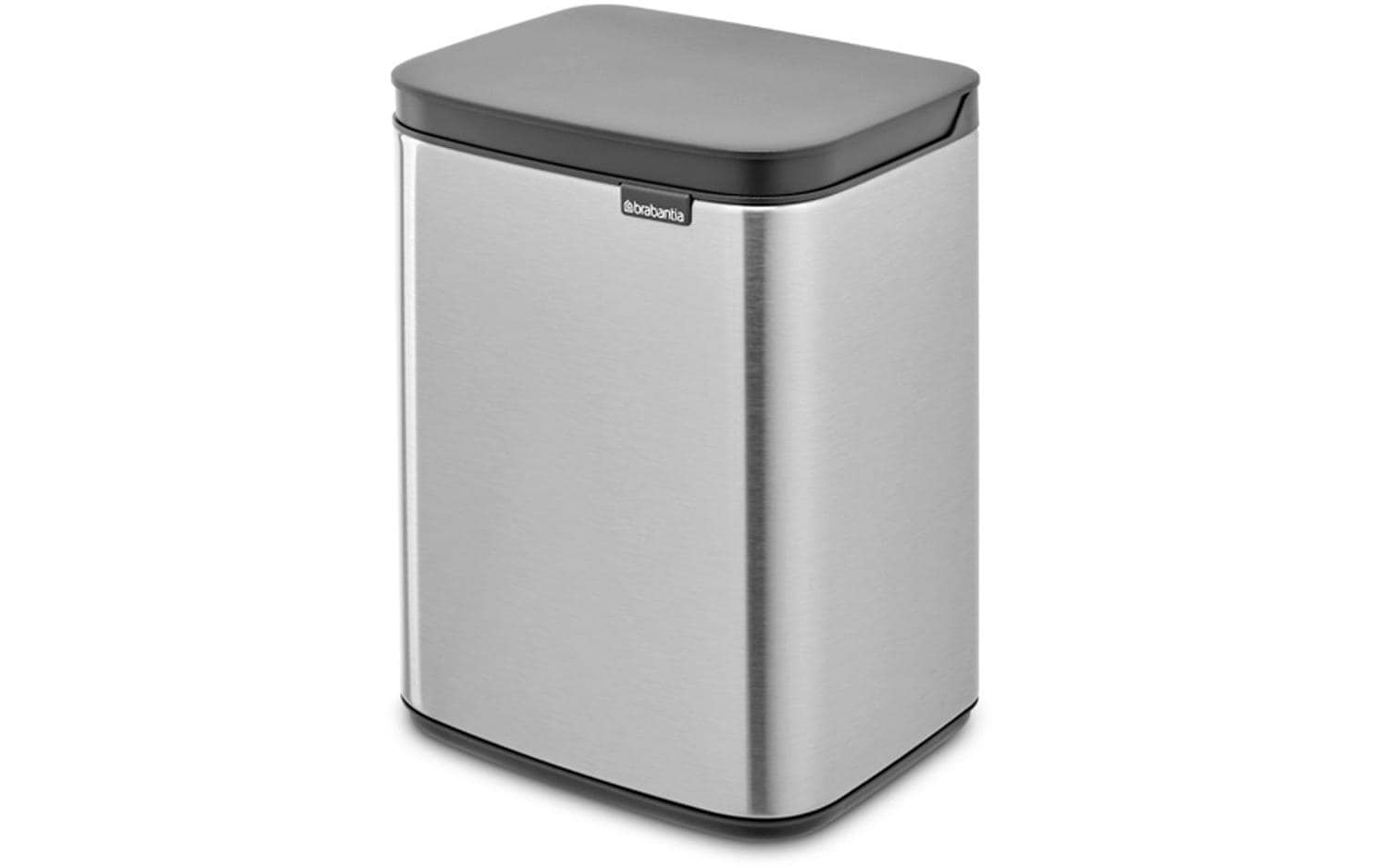 Brabantia Kosmetikeimer Bo – 4 l – Stahl, rechteckig – silber matt – Soft-Close, Anti-Fingerprint