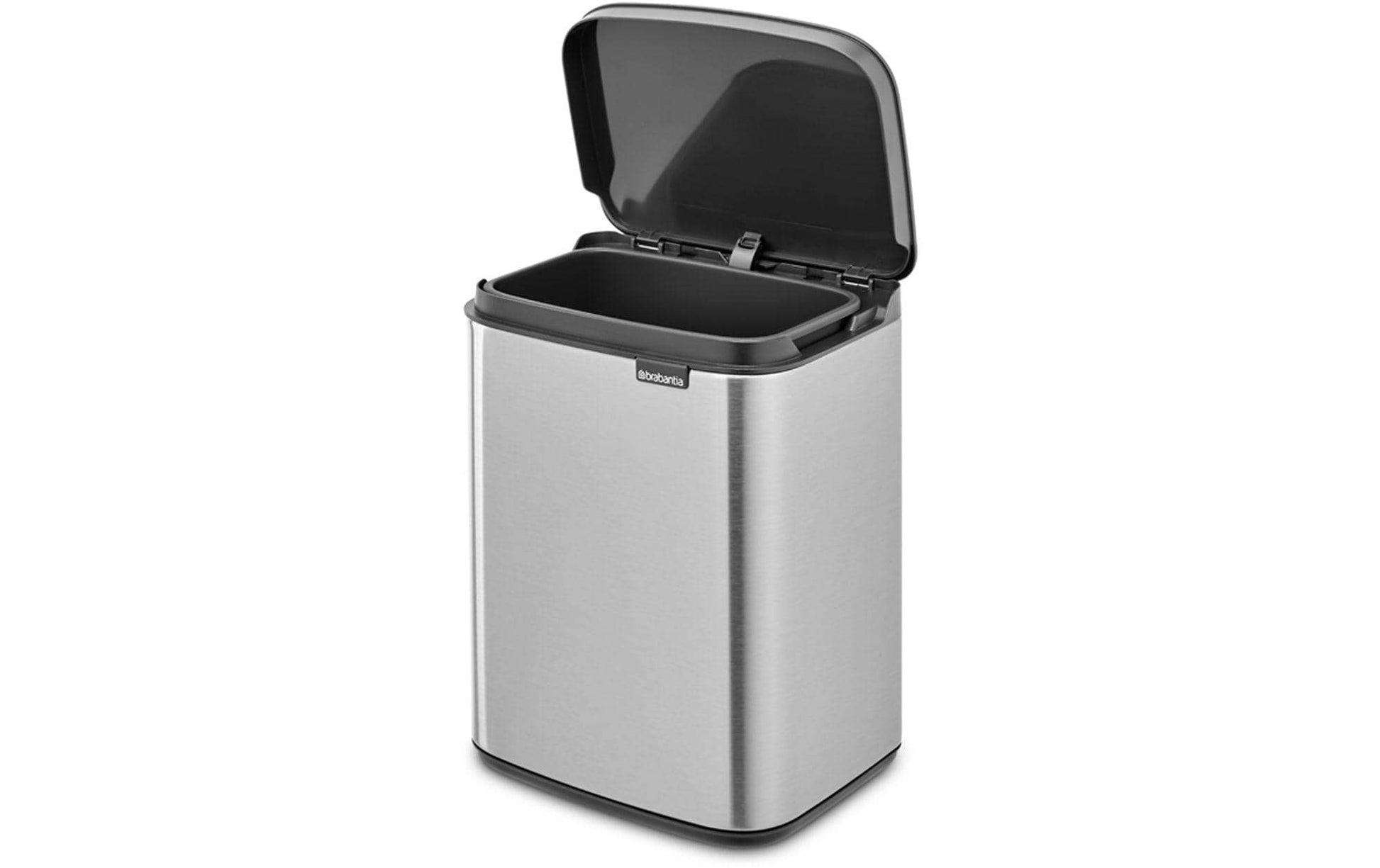 Brabantia Kosmetikeimer Bo – 4 l – Stahl, rechteckig – silber matt – Soft-Close, Anti-Fingerprint