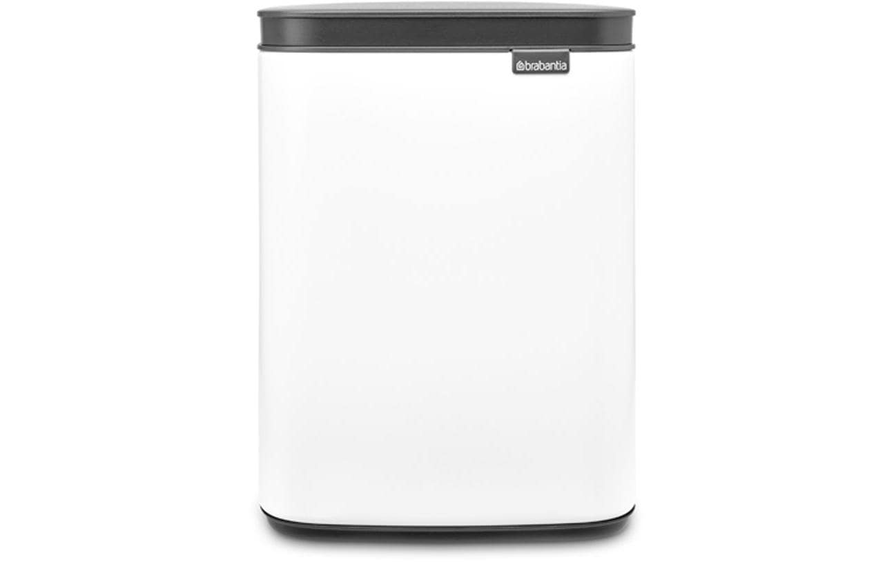 Brabantia Kosmetikeimer Bo – 4 l – Stahl, Rechteckig – Weiss – Soft-Close, Anti-Rutsch