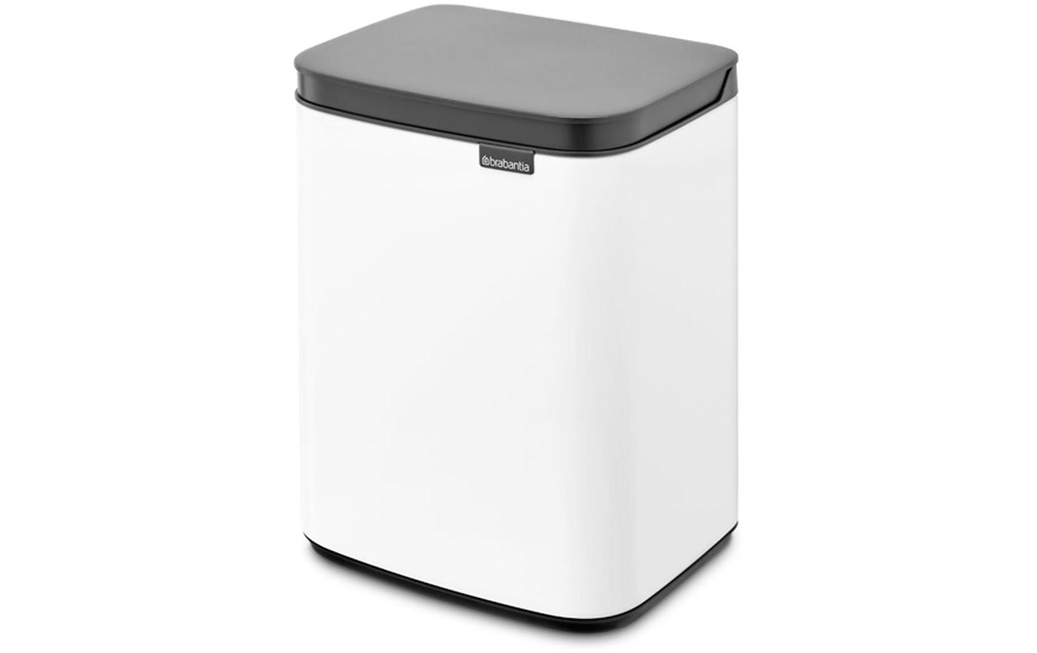 Brabantia Kosmetikeimer Bo – 4 l – Stahl, Rechteckig – Weiss – Soft-Close, Anti-Rutsch