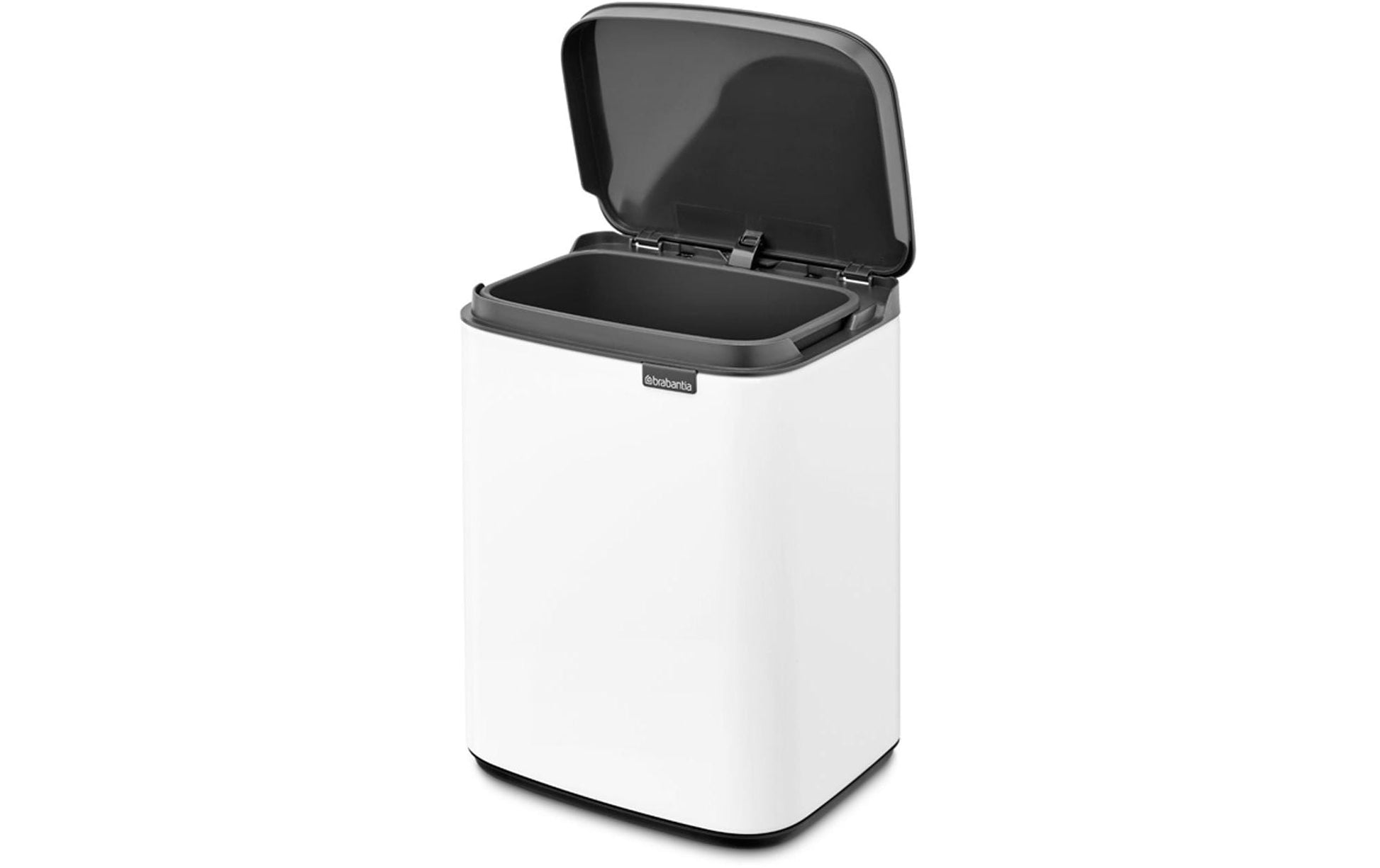 Brabantia Kosmetikeimer Bo – 4 l – Stahl, Rechteckig – Weiss – Soft-Close, Anti-Rutsch