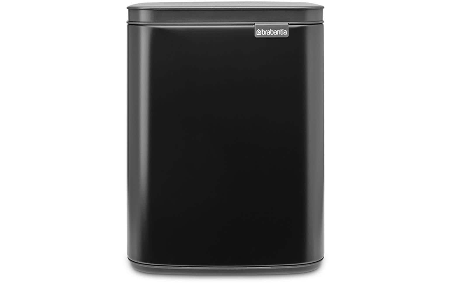 Brabantia Kosmetikeimer Bo – 7 l – Stahl, rechteckig – schwarz matt – Soft-Close, Anti-Rutsch