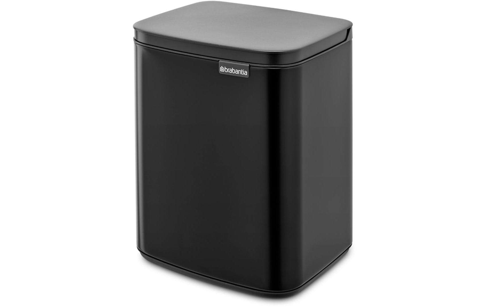Brabantia Kosmetikeimer Bo – 7 l – Stahl, rechteckig – schwarz matt – Soft-Close, Anti-Rutsch
