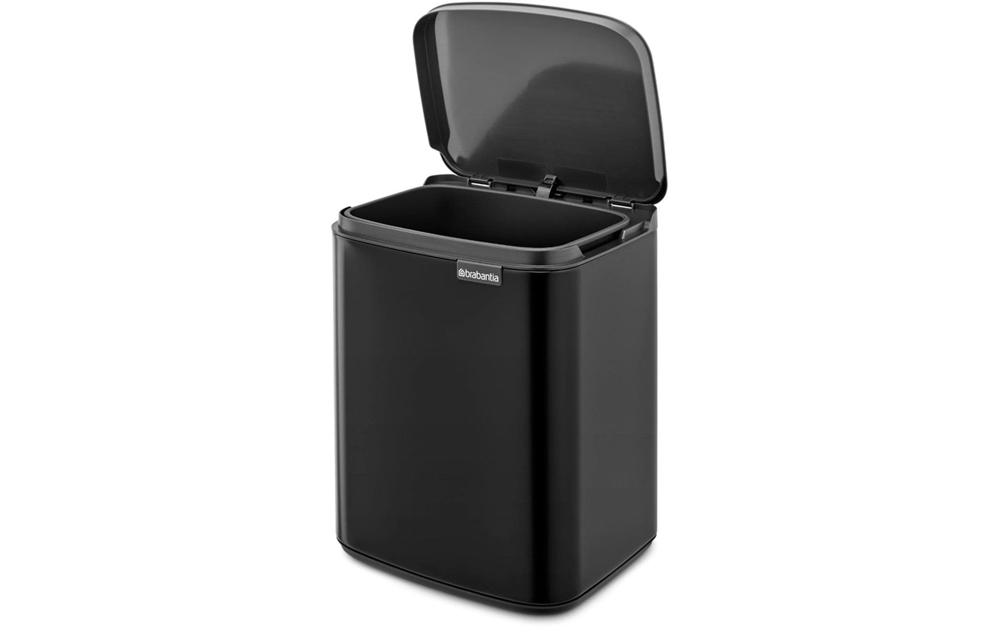 Brabantia Kosmetikeimer Bo – 7 l – Stahl, rechteckig – schwarz matt – Soft-Close, Anti-Rutsch