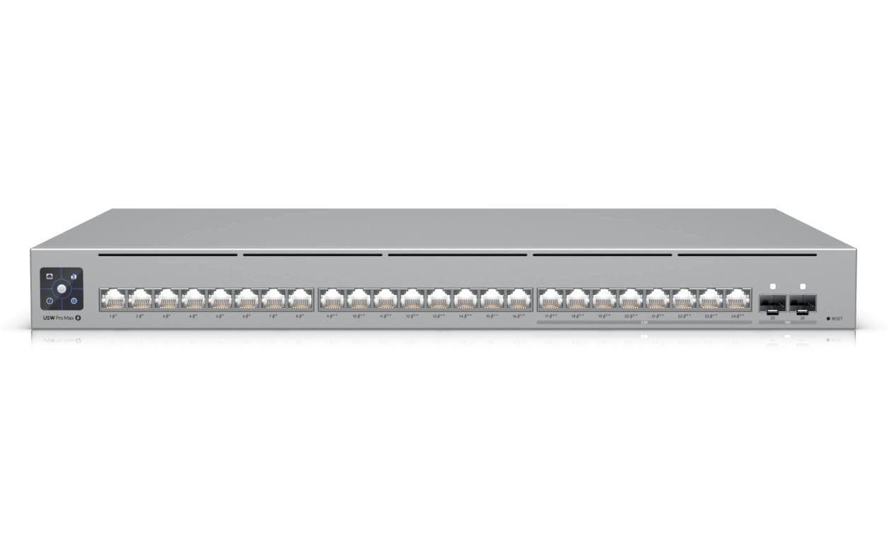 Ubiquiti USW-Pro-Max-24-PoE – Managed Switch – 24×2.5G, 2×SFP+, L3, PoE++ 400 W, 1U