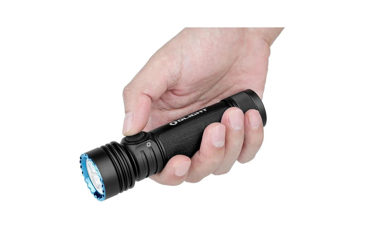 Olight Taschenlampe Seeker 4 Pro – 4600 lm, 260 m, IPX8, Akku 5000 mAh, 5 Stufen – Schwarz