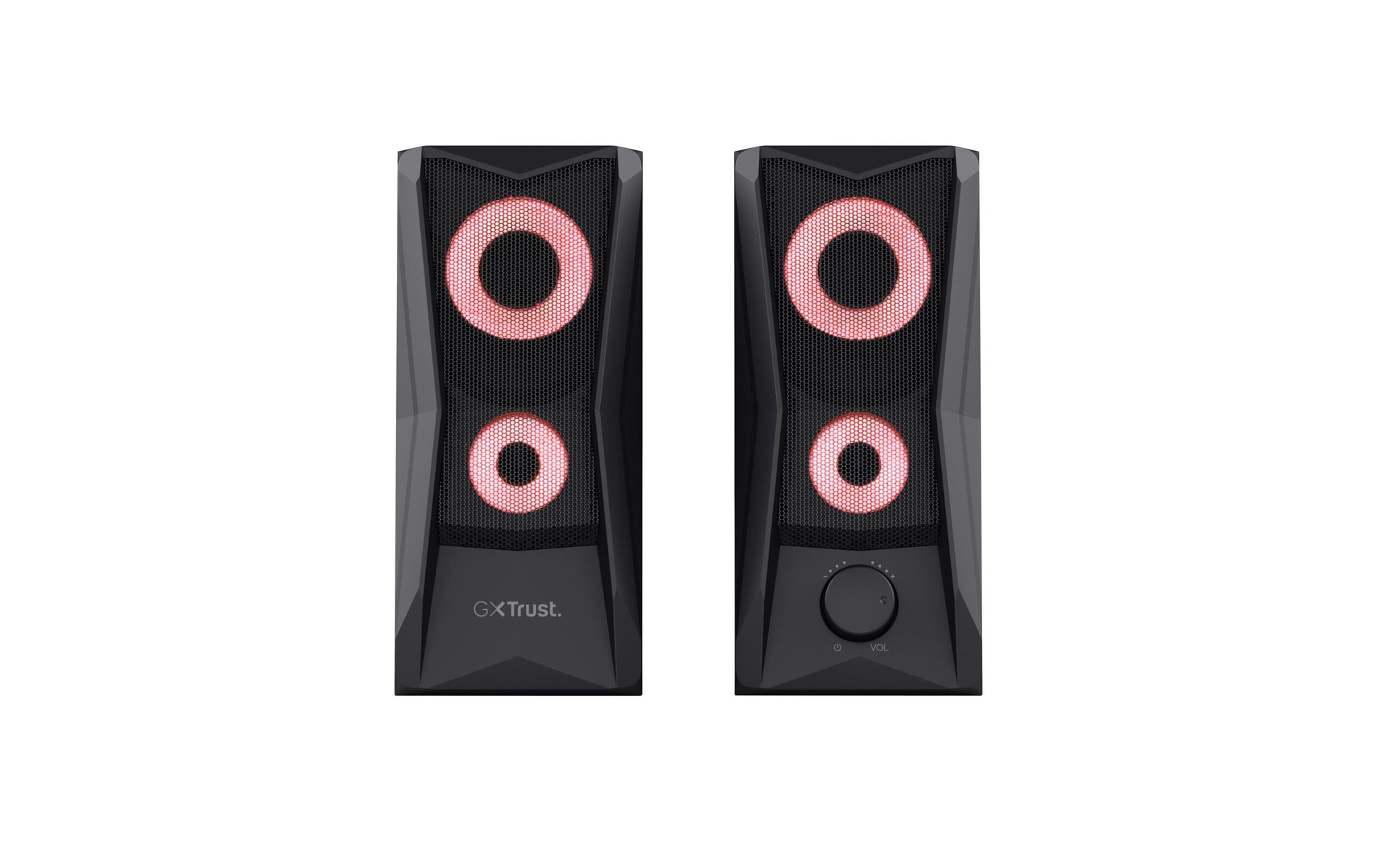 Trust GXT 606 JAVV – PC-Lautsprecher – 2.0, 12 W, 3,5 mm, LED-Beleuchtung, Schwarz