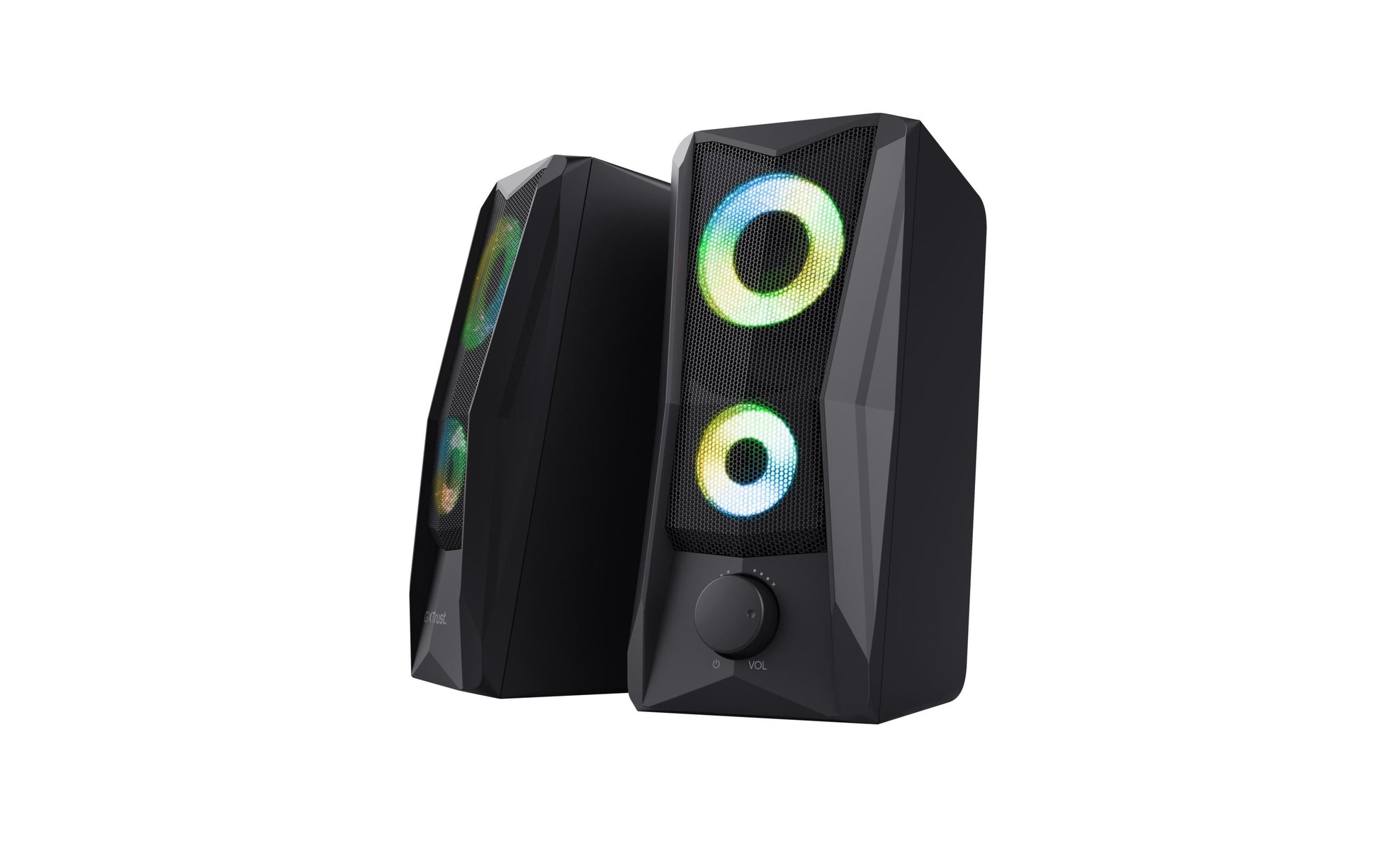 Trust GXT 606 JAVV – PC-Lautsprecher – 2.0, 12 W, 3,5 mm, LED-Beleuchtung, Schwarz