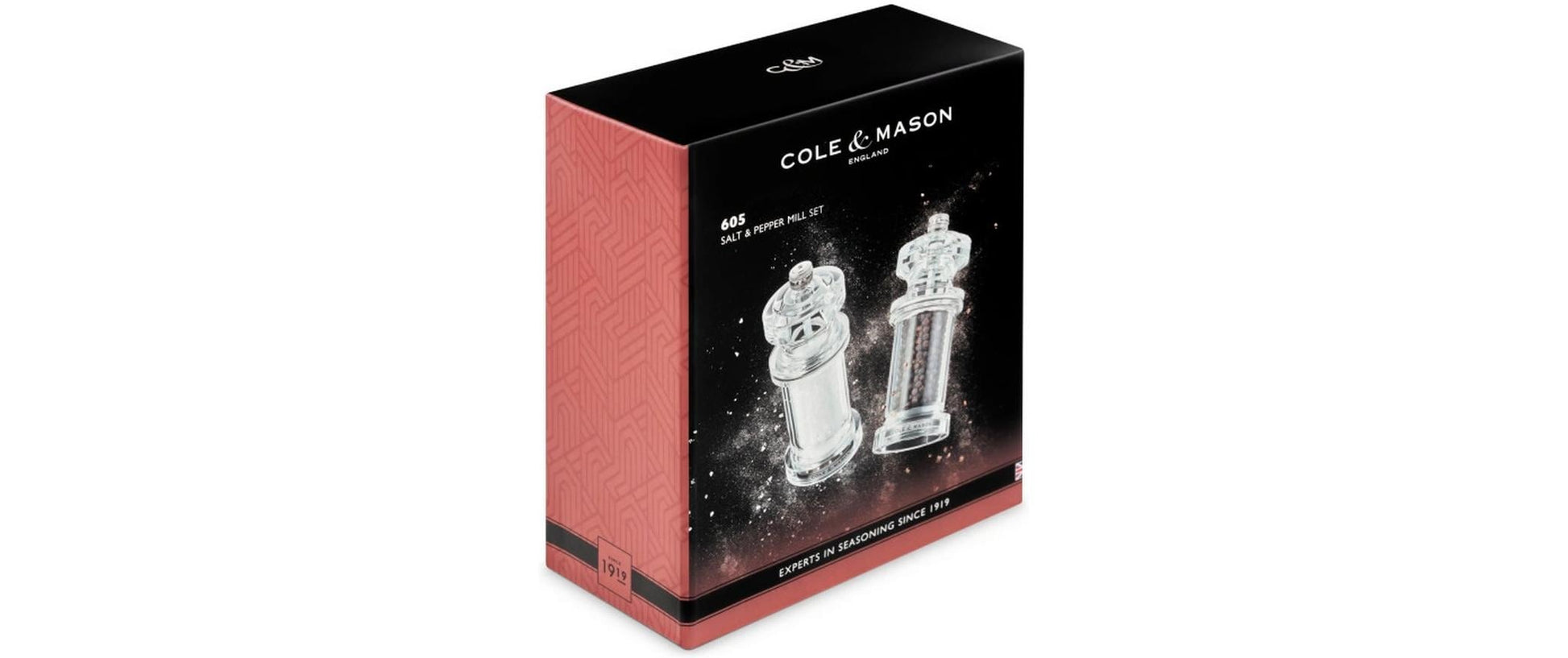 Cole & Mason Salz- und Pfeffermühlen-Set 2-teilig, Ø 5,8 × 14,4 cm, Acryl/Keramik, Transparent