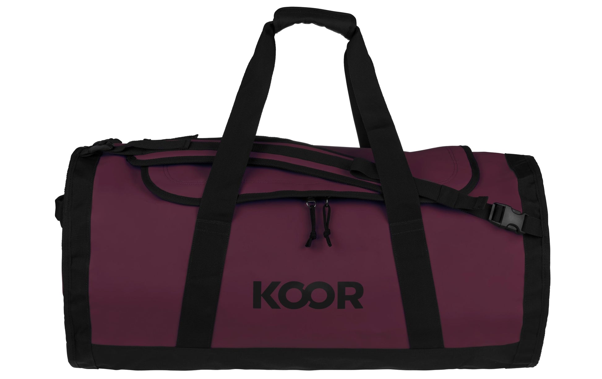 KOOR Sporttasche Sooma – 70 l, aus rPET, dunkelrot, 38,5 × 38,5 × 73 cm