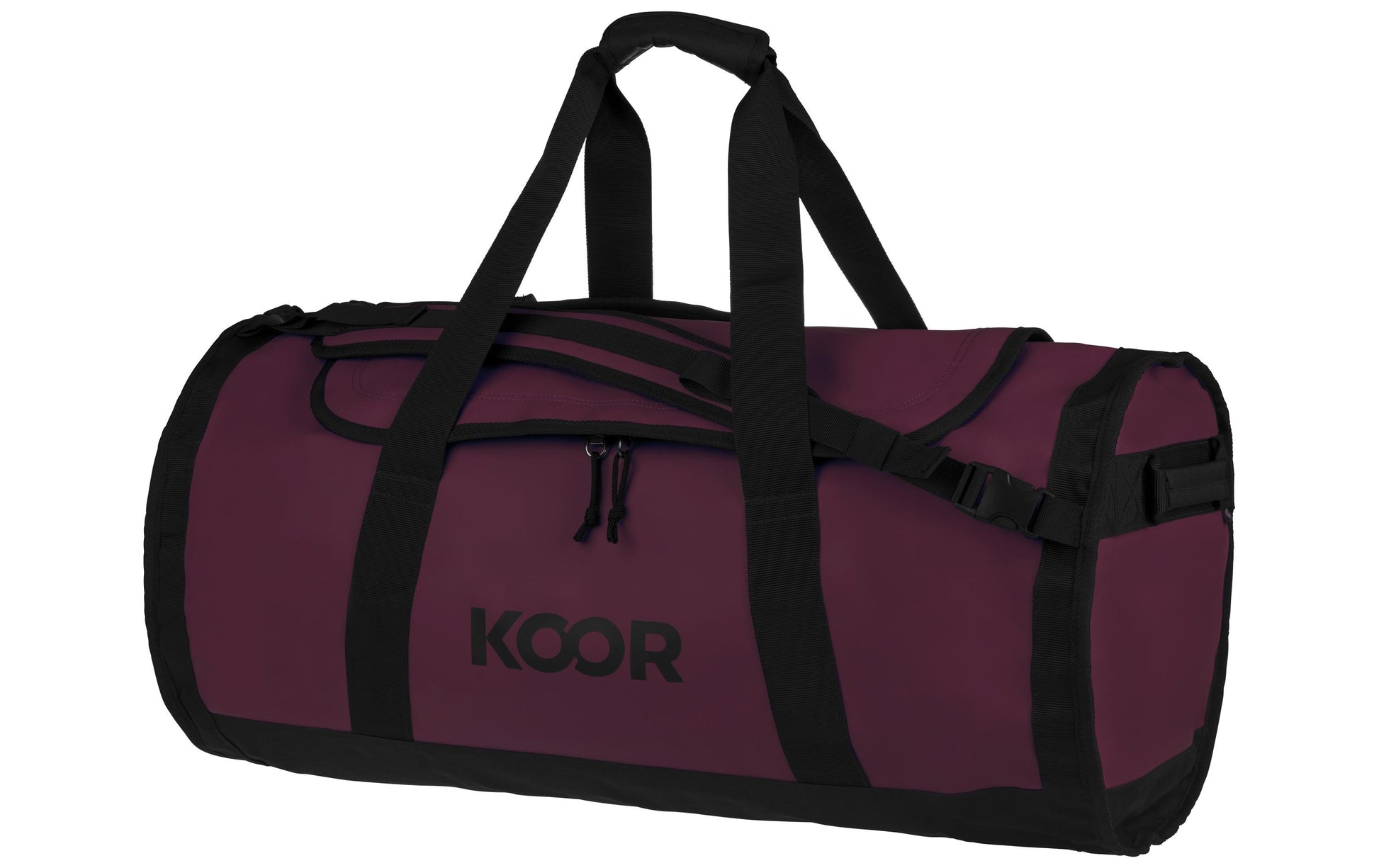 KOOR Sporttasche Sooma – 70 l, aus rPET, dunkelrot, 38,5 × 38,5 × 73 cm