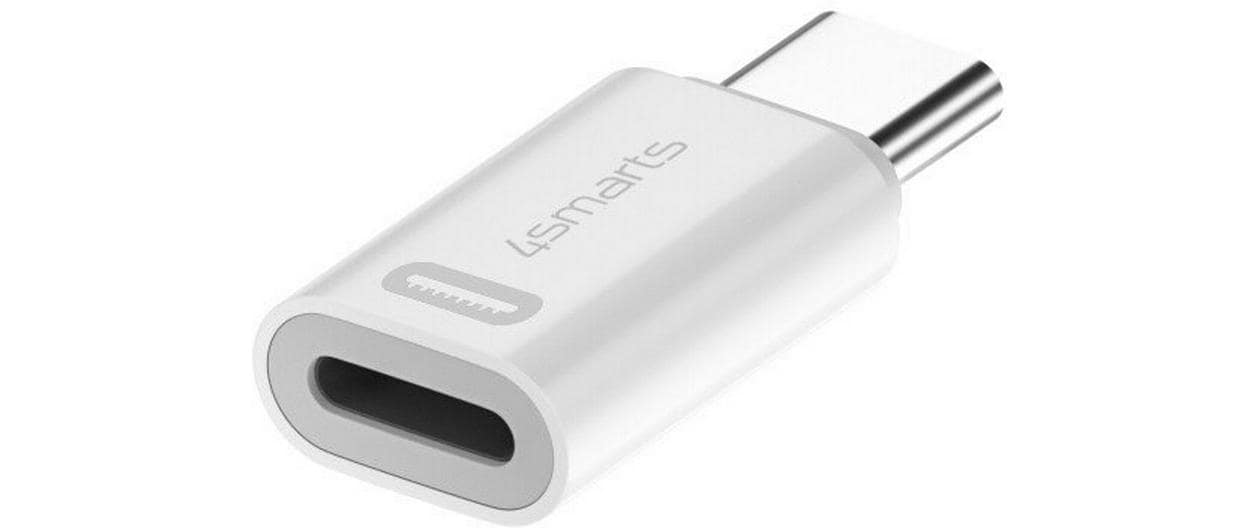 4smarts 540711 Adapter Lightning zu USB-C – USB 2.0 (480 Mbit/s), PD 27 W, 2er Set, Weiss