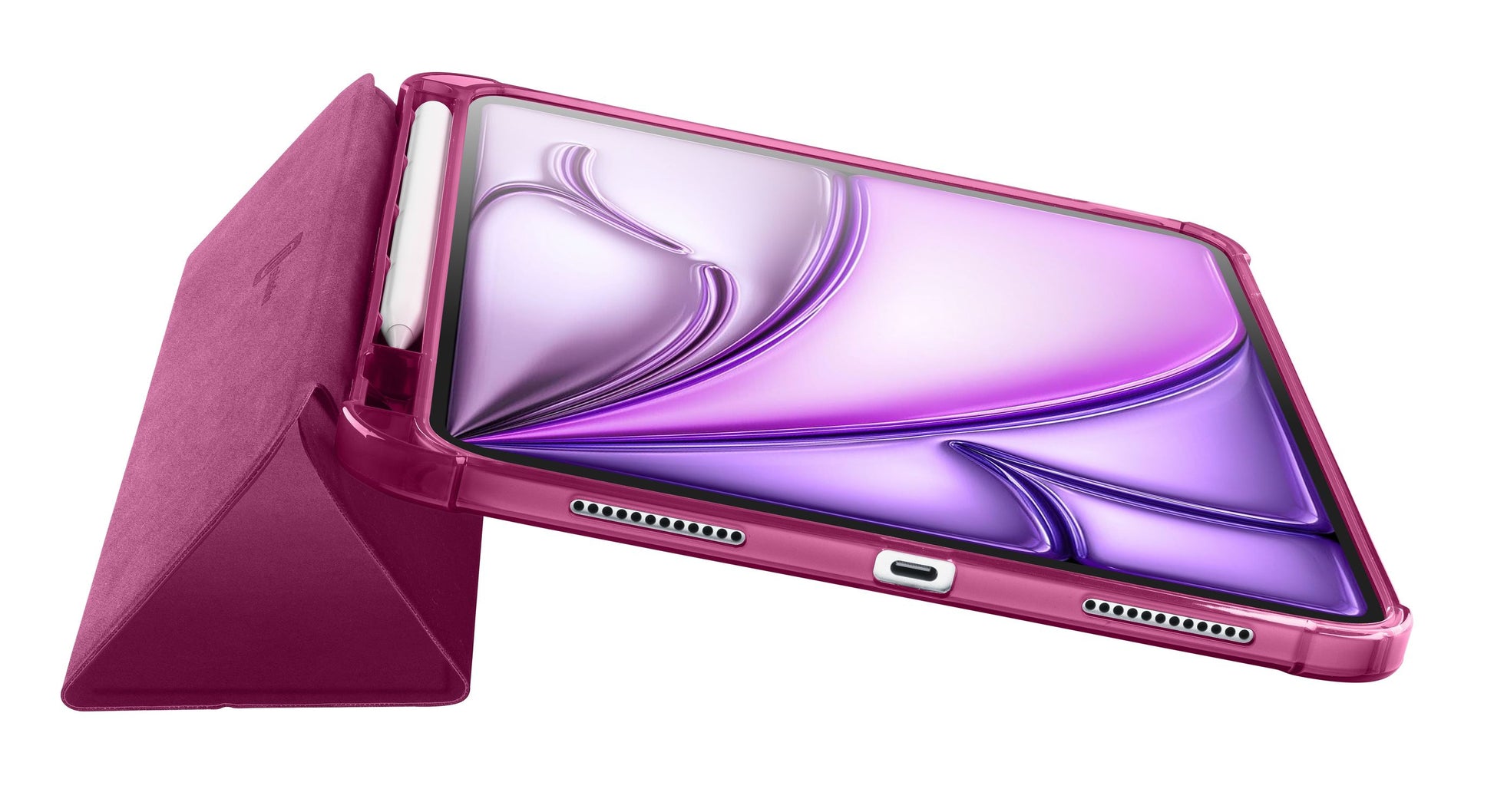 Cellularline Notebook-Schutzhülle – für iPad Air 11 (M2/2024), Stoßschutz, Kunstleder, Rosa