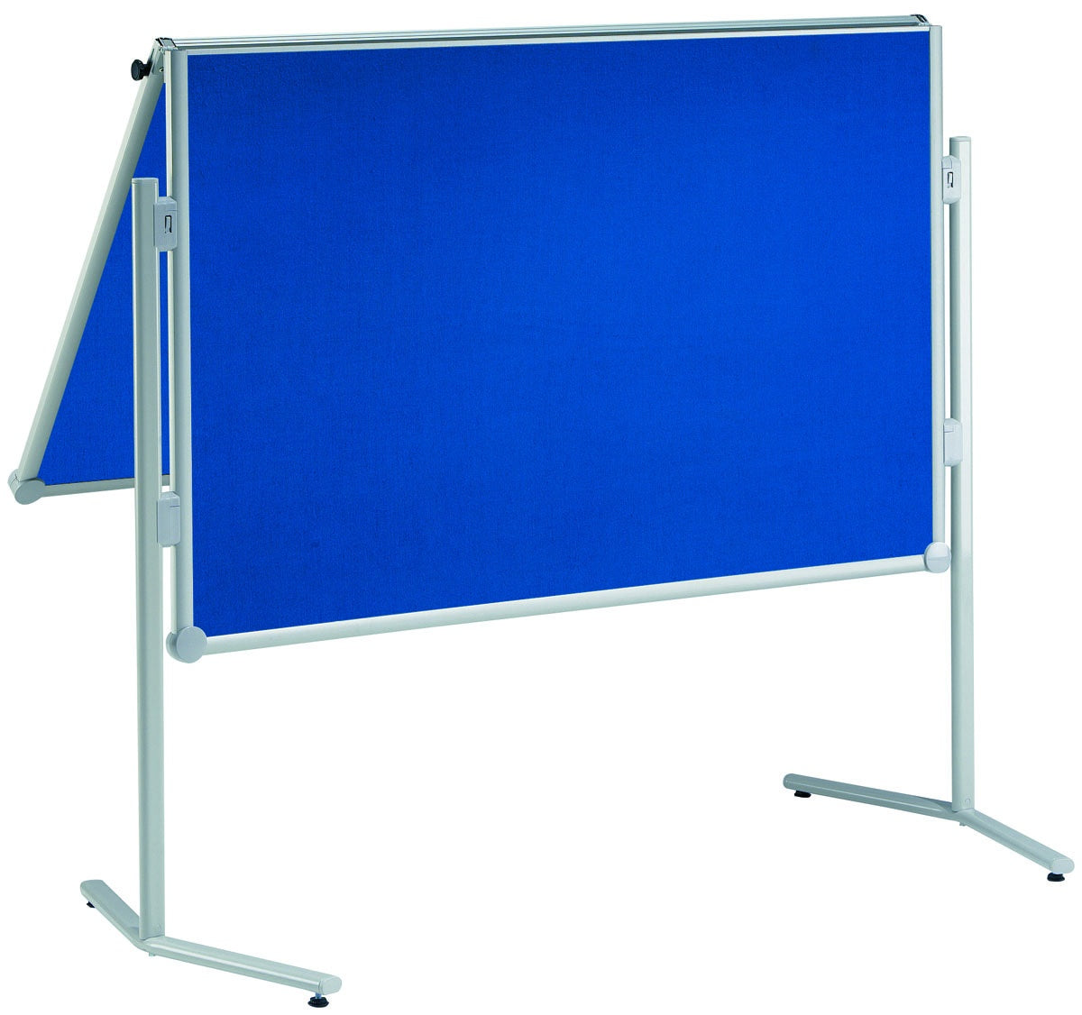 MAUL Pinnwand – Filz, magnetisch, Alurahmen – 120 × 150 cm, blau