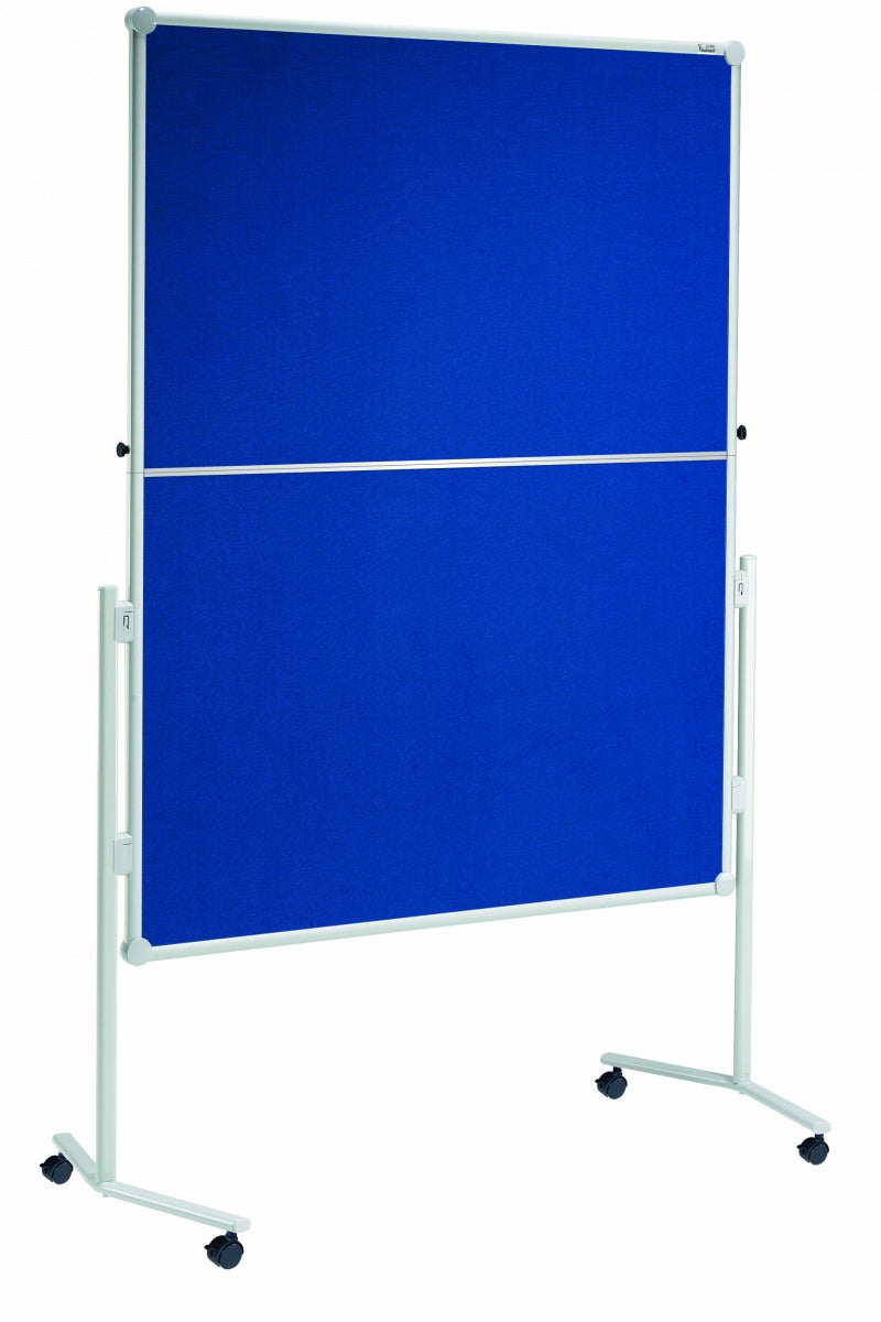 MAUL Pinnwand – Filz, magnetisch, Alurahmen – 120 × 150 cm, blau