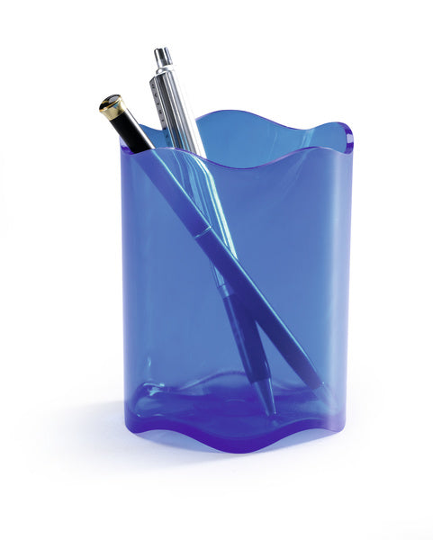 Durable Stiftehalter – 1 Fach, blau, transparent, Ø 80 mm × 102 mm