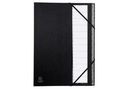 Exacompta Sammelmappe für A4, Kunstleder, schwarz, mit Gummizug