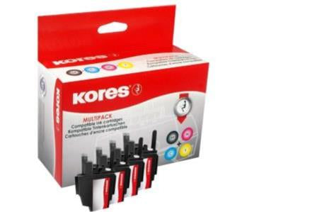 Kores LC-1240 Tintenpatronen-Multipack, Schwarz/Cyan/Magenta/Gelb (Kompatibel) – für Brother DCP J525