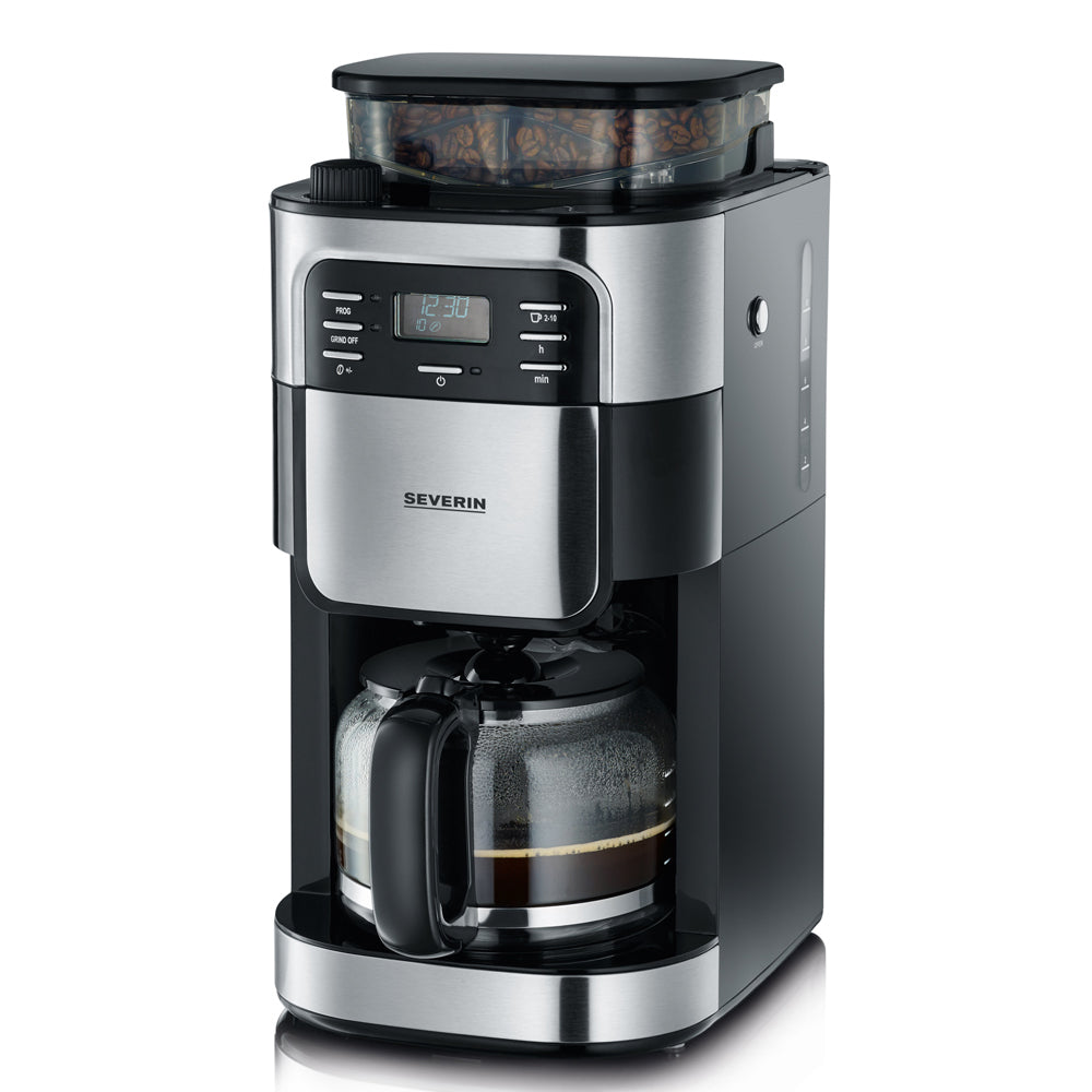 Severin KA4810 Filterkaffeemaschine – 10 Tassen, 1,4 l, Karaffe, Schwarz/Edelstahl