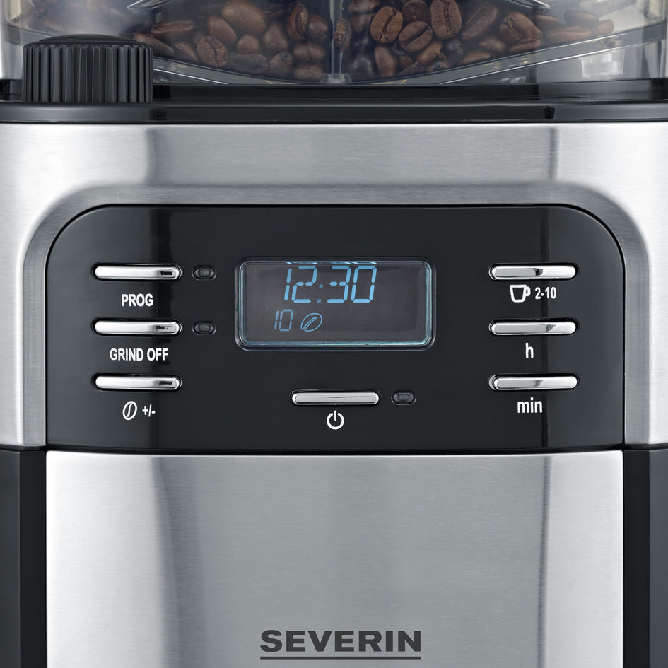 Severin KA4810 Filterkaffeemaschine – 10 Tassen, 1,4 l, Karaffe, Schwarz/Edelstahl