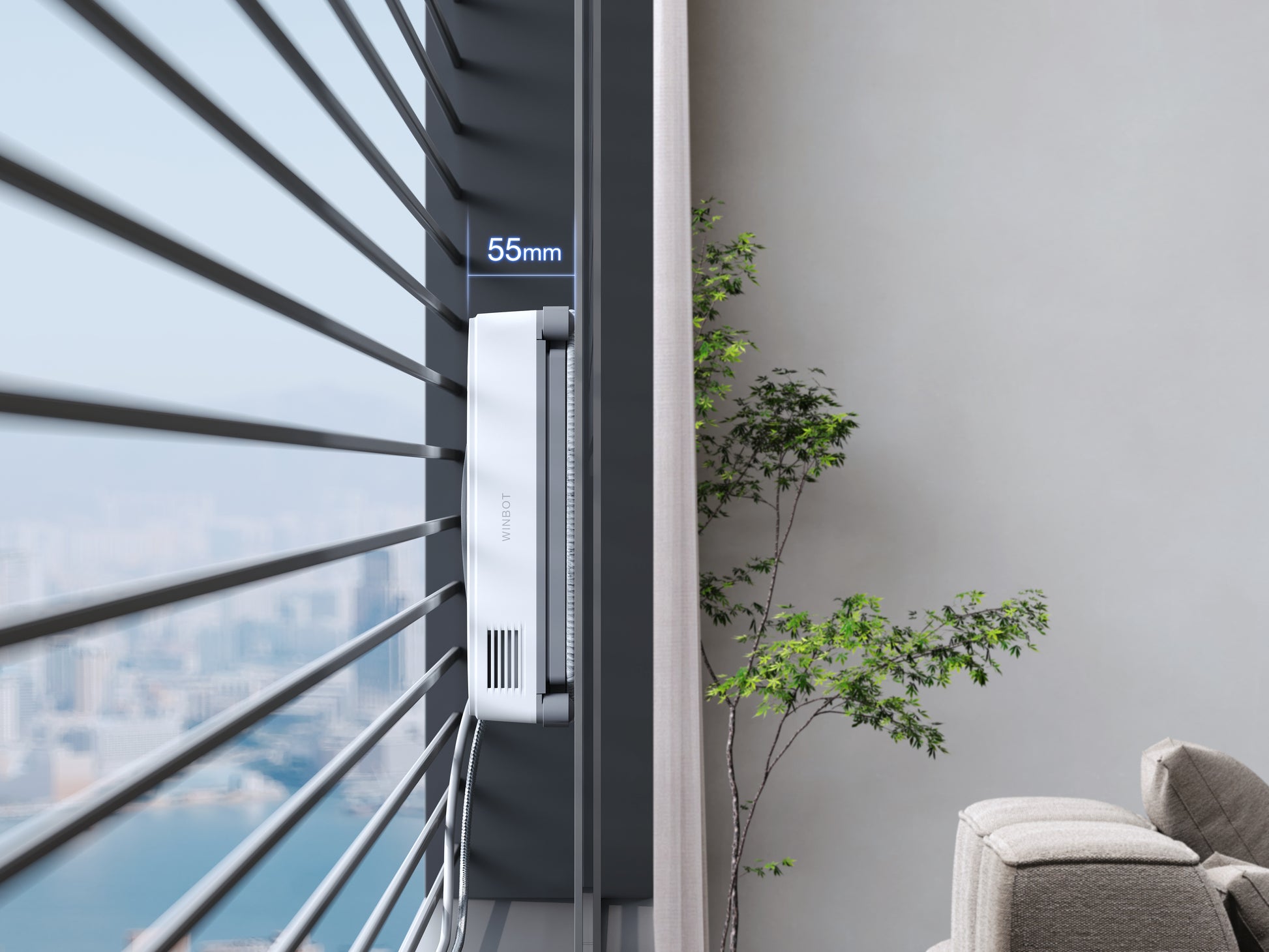 Ecovacs Fensterputzroboter – Grau, für Fenster