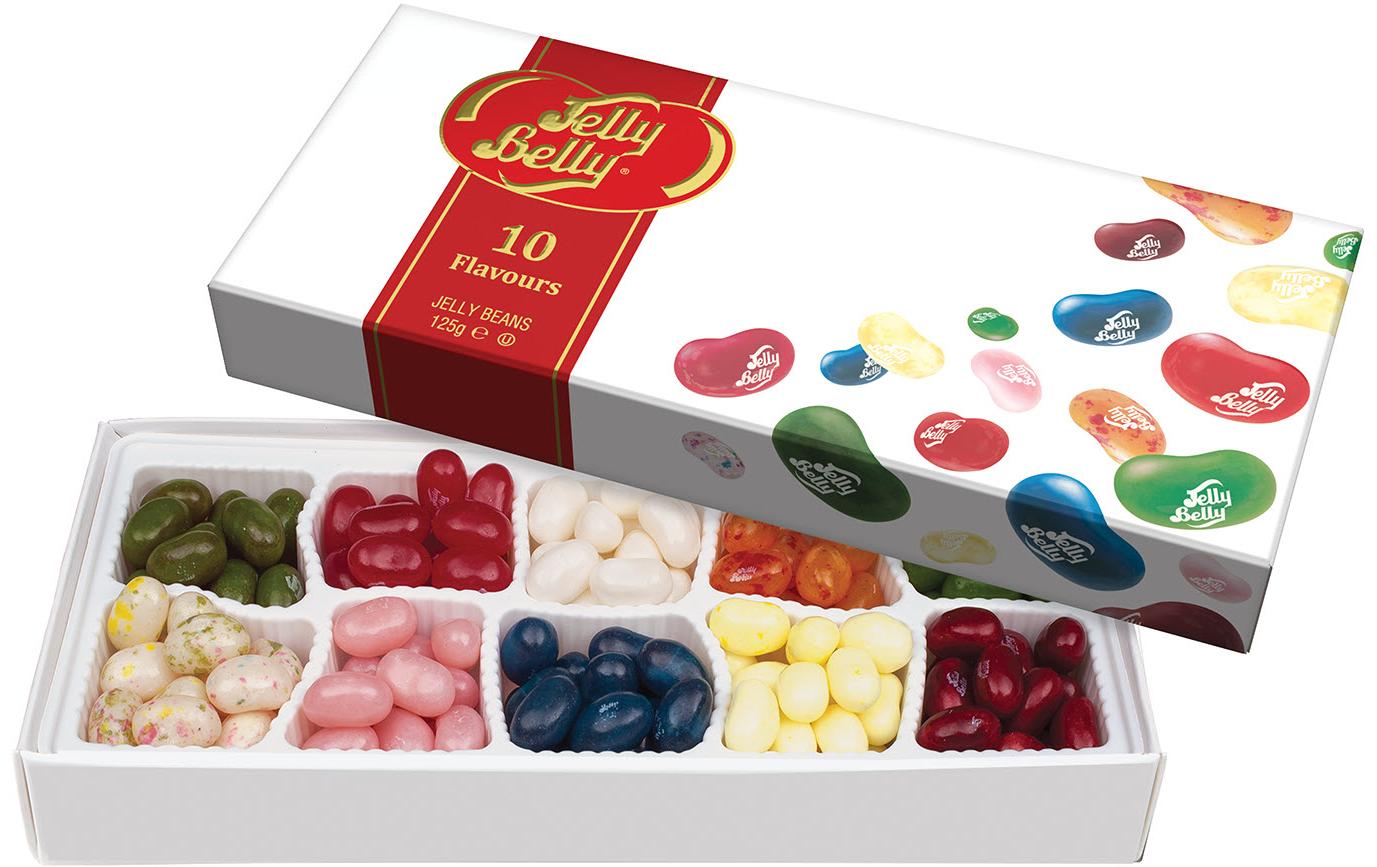 Jelly Belly 10 Sorten Mischung Gummibonbons – Fruchtmix, glutenfrei – 125 g