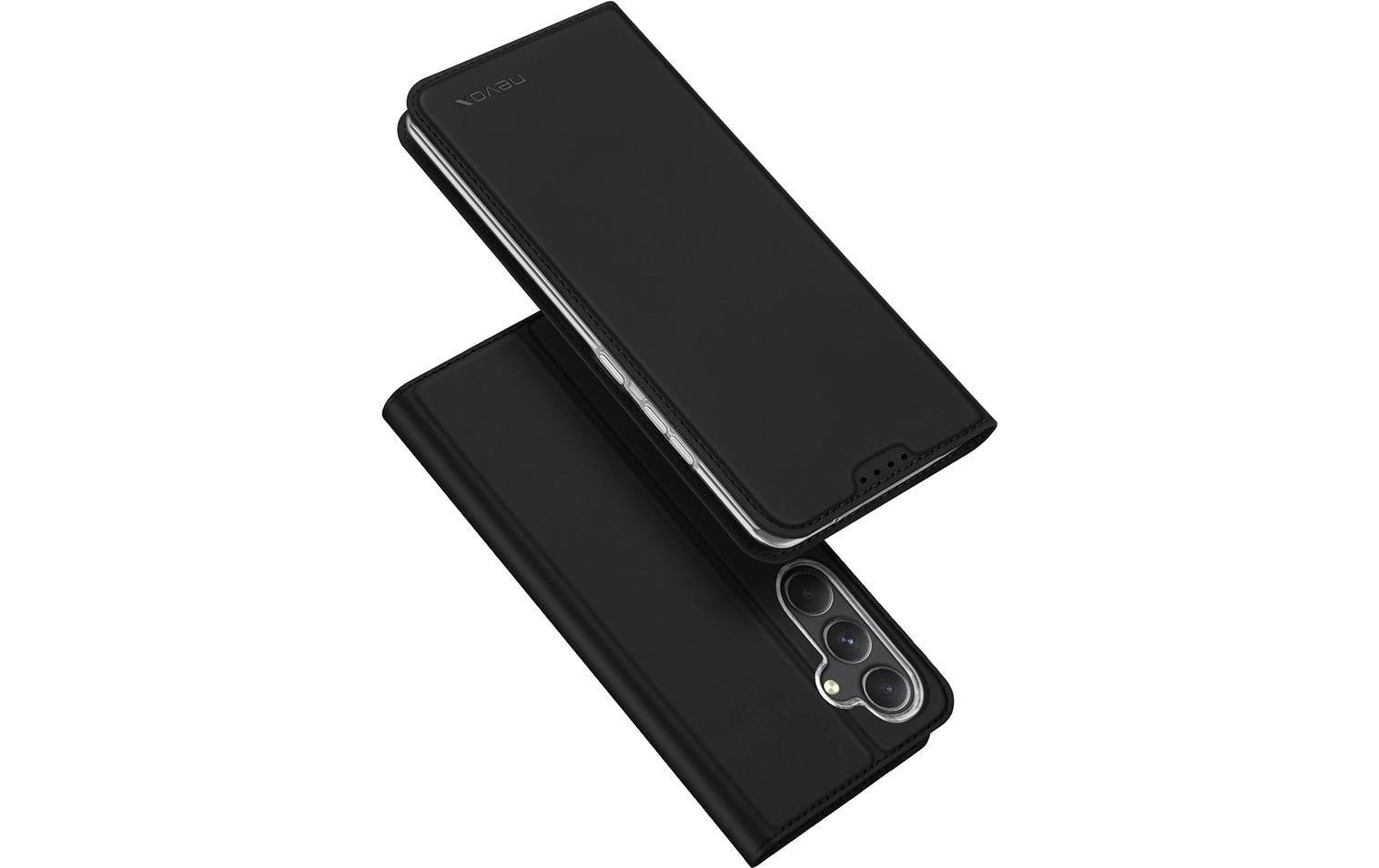 nevox Vario Series Wallethülle – für Samsung Galaxy S23 FE, mit Ständer, 1 Kartenfach, PU+TPU, Schwarz