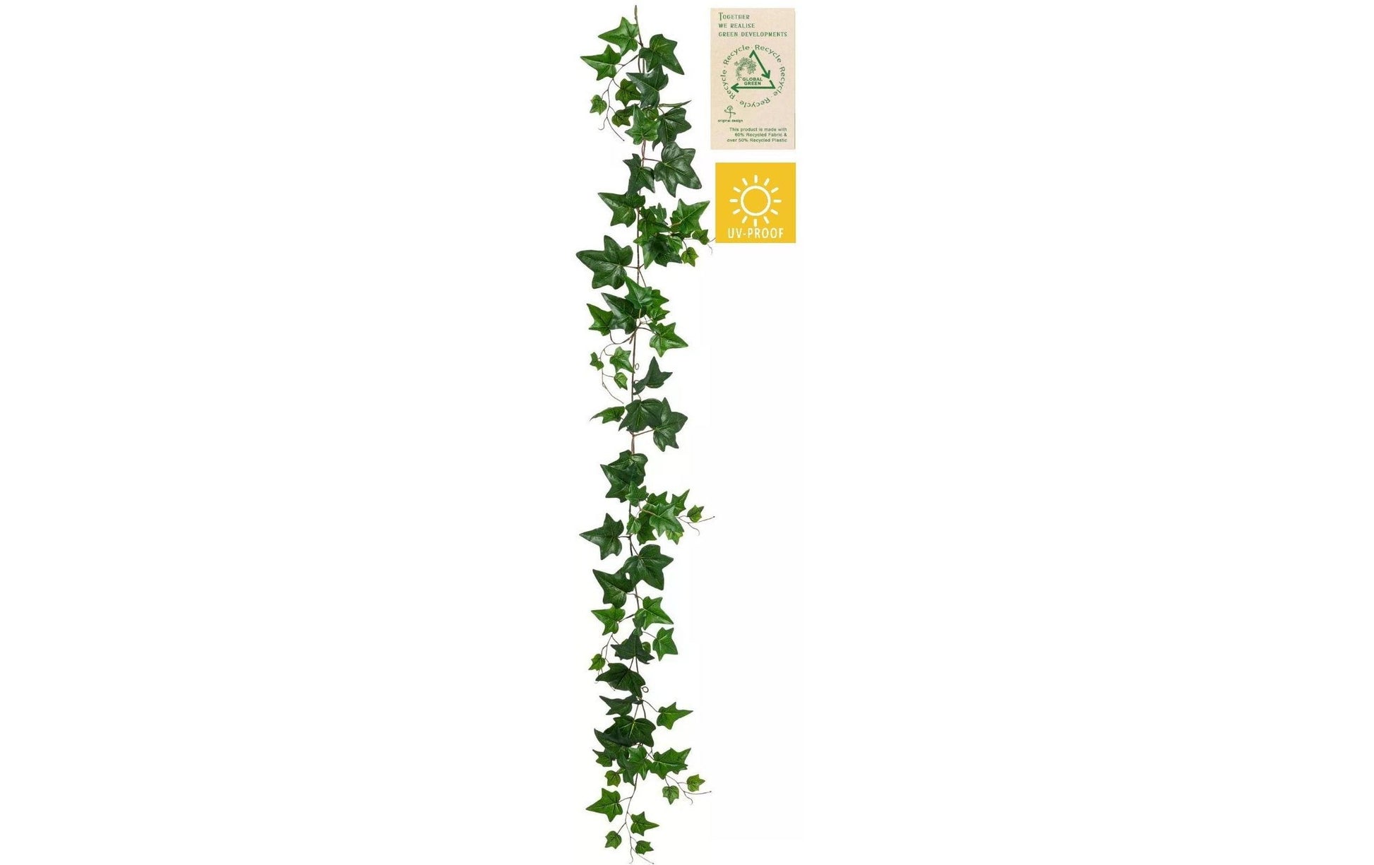 Botanic-Haus Girlande – 1,5 m – 6-teilig, 20 cm breit – Recycelter Kunststoff, grün