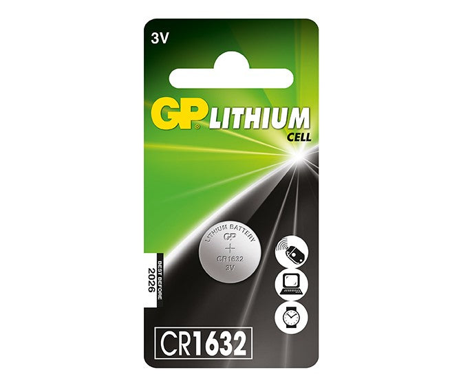 GP Batteries Knopfzelle CR1632, Lithium, 3 V – 1 Stk.