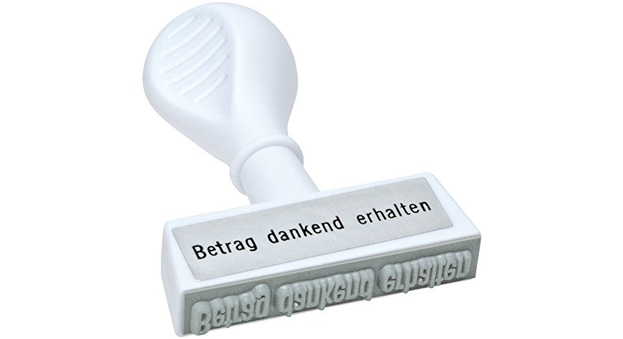 Wedo 193 7 – Traditioneller Wortstempel, Betrag dankend erhalten