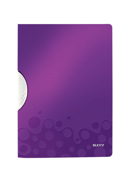 Leitz WOW ColorClip Klemmhefter für A4, Polypropylen (PP), Violett – Drehbarer Clipverschluss – Bis 30 Blatt