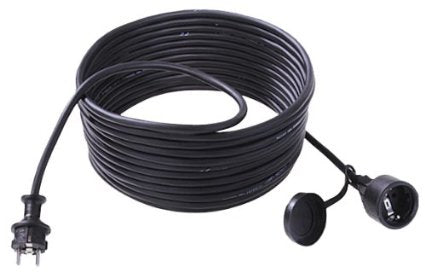 Bachmann Verlängerungskabel – Schuko (CEE 7/7)–Schuko (CEE 7/3), 10 m, IP44, 3×1,5 mm², Schwarz