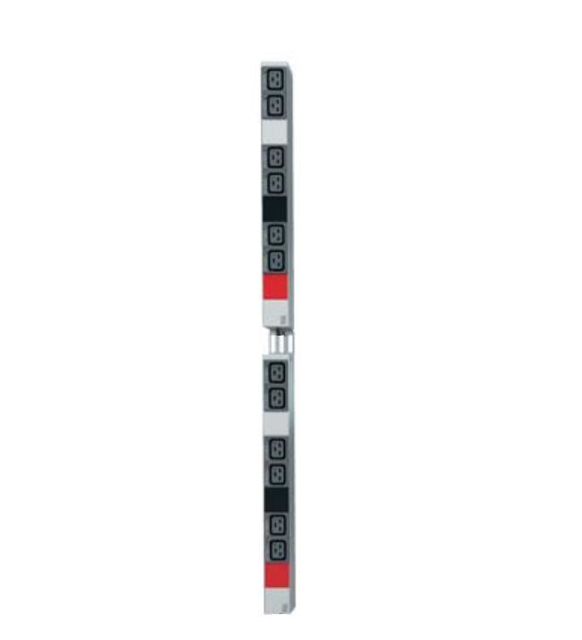 Bachmann Rack-PDU – Standard, 3-phasig, Vertikal 1U, 16 A 400 V, 6×C19, CEE 16 A rot, 3 m