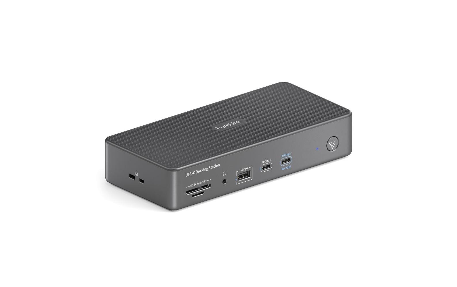 PureLink VL-D230DL Dockingstation – USB-C, 3× DP, 3× HDMI, 5× USB-A, 2× USB-C, 100 W PD, GbE, SD/microSD