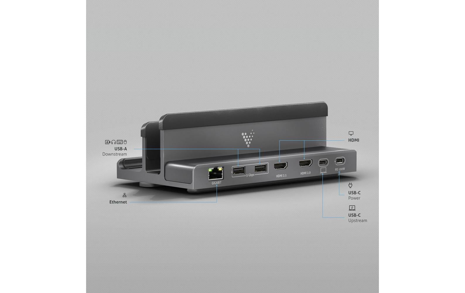 PureLink VL-DS100 Dockingstation – USB-C, 2× HDMI, 2× USB-A, 100 W PD, GbE, für Laptops