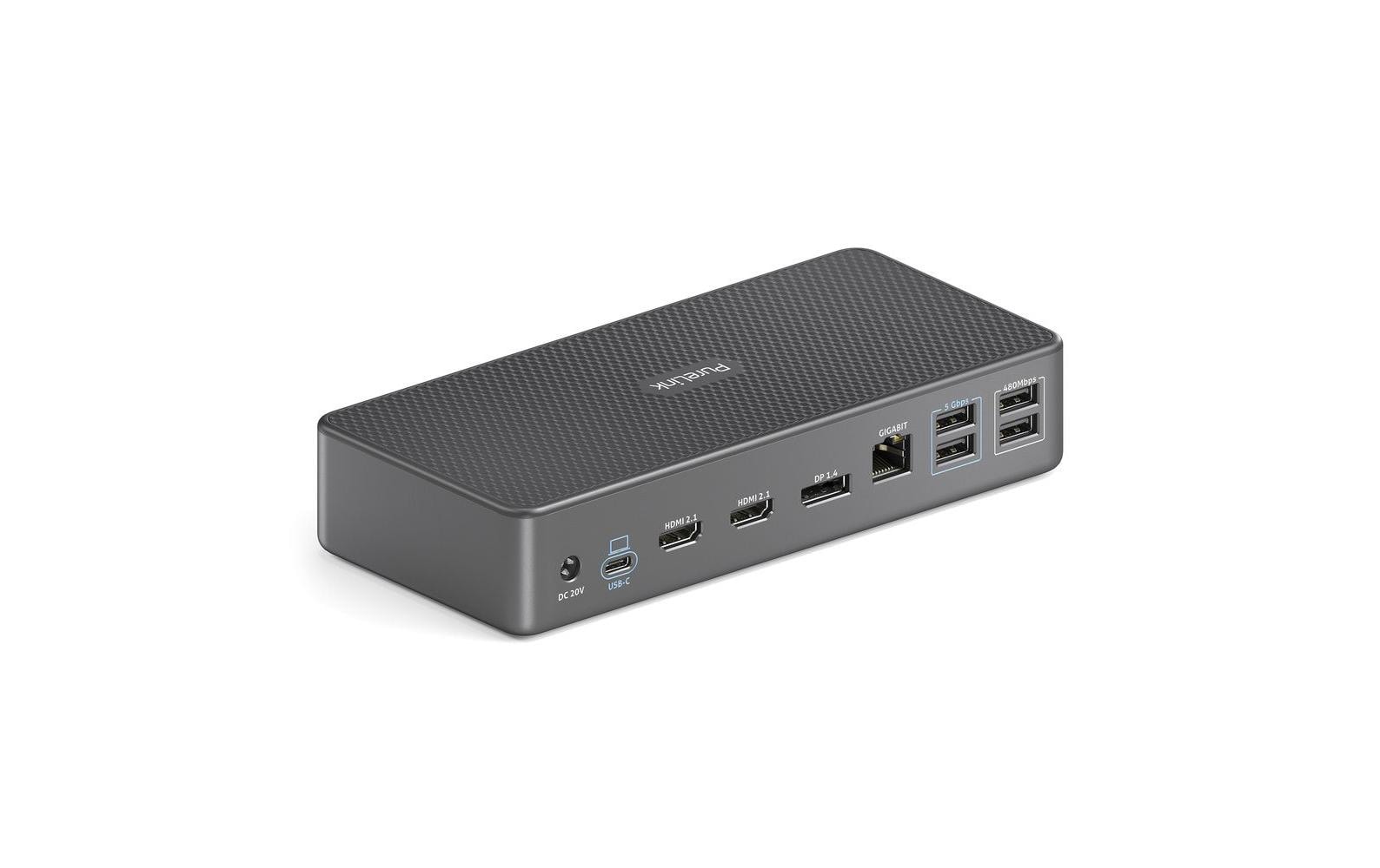 PureLink VL-D220 Dockingstation – USB-C, 2× DP, 2× HDMI, 3× USB-A, 2× USB-C, 100 W PD, Fast Ethernet