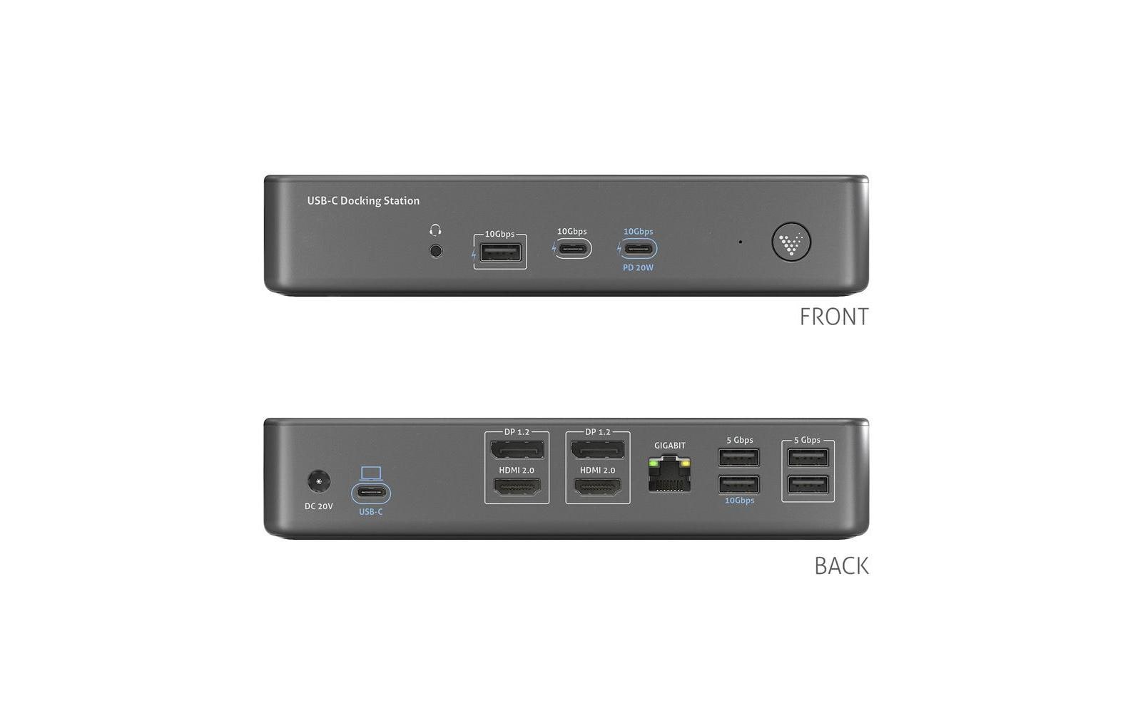 PureLink VL-D210DL Dockingstation – USB-C, 2× DP, 2× HDMI, 4× USB-A, 2× USB-C, 96 W PD, für Universalgeräte