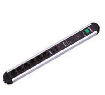 Bachmann PRIMO – Steckdosenleiste, 6× Schuko (Typ F), mit Schalter, mit Überspannungsschutz, 1,75 m, Stecker S