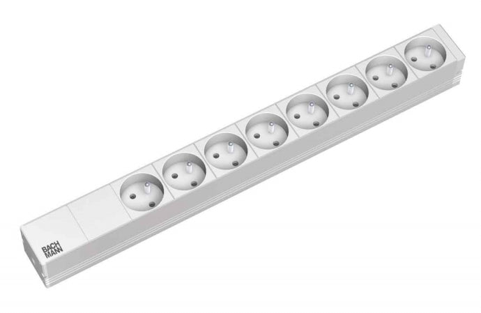 Bachmann Rack-PDU Basic, 8× UTE (CEE 7/5, Typ E), 1U horizontal