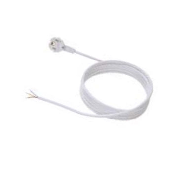 Bachmann H05VV-F Stromkabel – 3×1,0 mm², 2 m, abgewinkelter Stecker, Grau