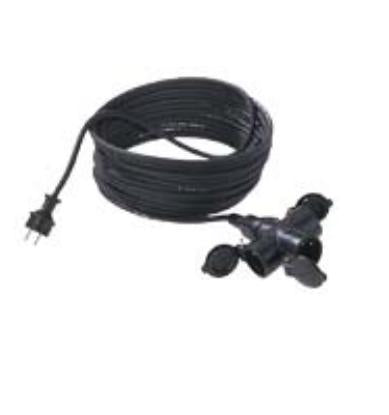 Bachmann Verlängerungskabel – Schuko (CEE 7/7)–Schuko (CEE 7/3), 25 m, IP44, 3×1,5 mm² H07RN-F, Schwarz